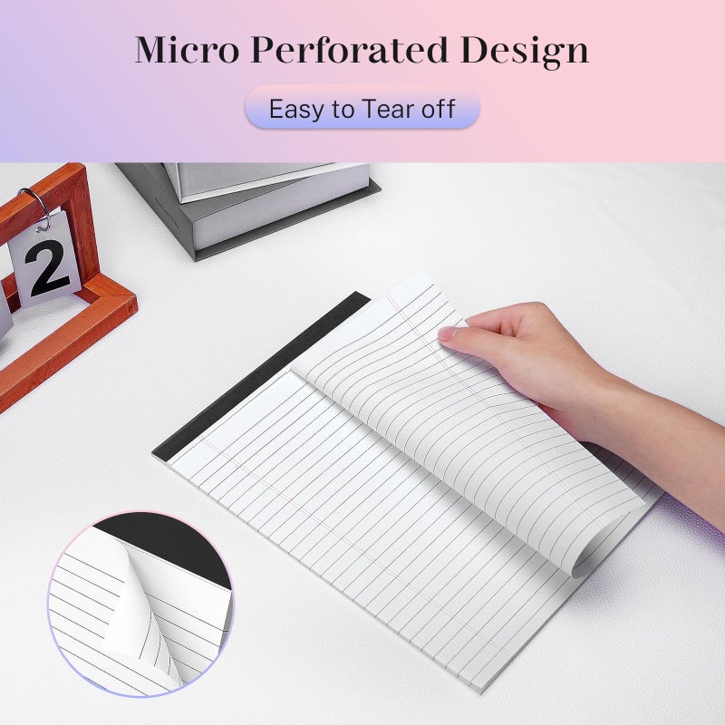 Nichela 3 Pack Legal Pads 8.5 x 11 Note Pads Colored Paper Wide Ruled Lined Paper with Micro-Perforated Writing Notebook 30 Sheets per Pad (90 Total Pages) Notepad for To-do List School & Office Supplies - Image 3